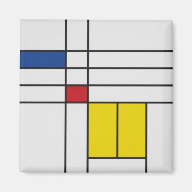 Mondrian II Minimalist De Stijl Magnet (Front)