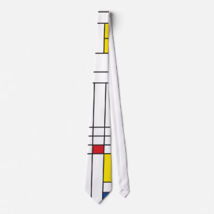 Mondrian II Minimalist De Stijl Modern Art Custom Tie