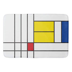 Mondrian II Minimalist De Stijl Modern Art Design Bath Mat