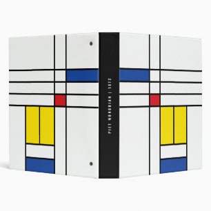 Mondrian II Minimalist De Stijl Modern Art Design Binder
