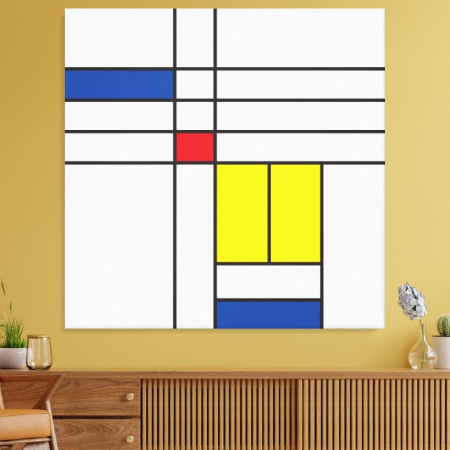 Mondrian II Minimalist De Stijl Modern Art Design Canvas Print (Insitu(LivingRoom))