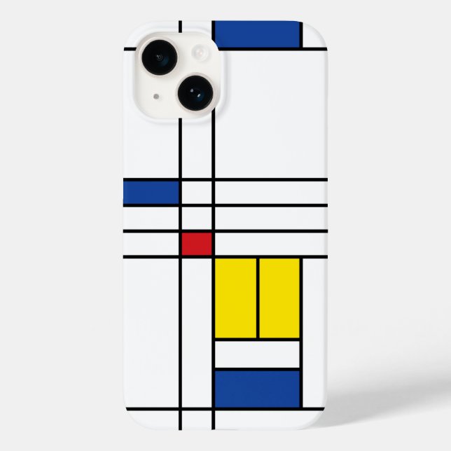 Mondrian II Minimalist De Stijl Modern Art Design Case-Mate iPhone Case (Back)