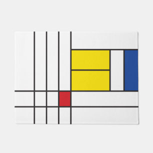 Mondrian II Minimalist De Stijl Modern Art Design Doormat