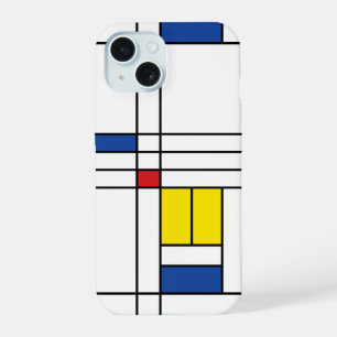 Mondrian II Minimalist De Stijl Modern Art Design iPhone 15 Case