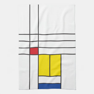 Mondrian II Minimalist De Stijl Modern Art Design Kitchen Towel