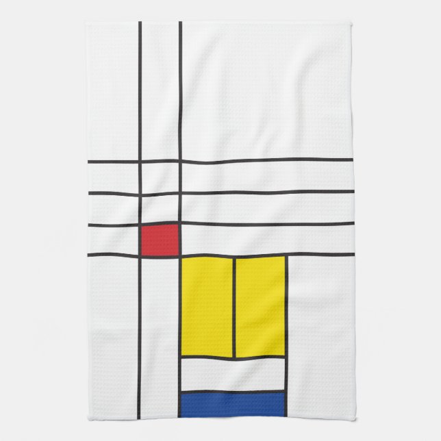 Mondrian II Minimalist De Stijl Modern Art Design Kitchen Towel (Vertical)