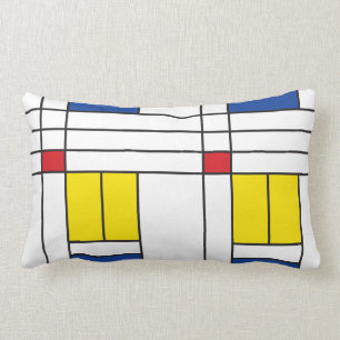 Mondrian II Minimalist De Stijl Modern Art Design Lumbar Pillow