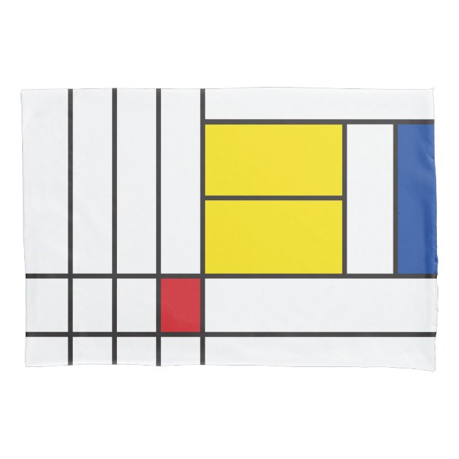 Mondrian II Minimalist De Stijl Modern Art Design Pillowcase (Front)