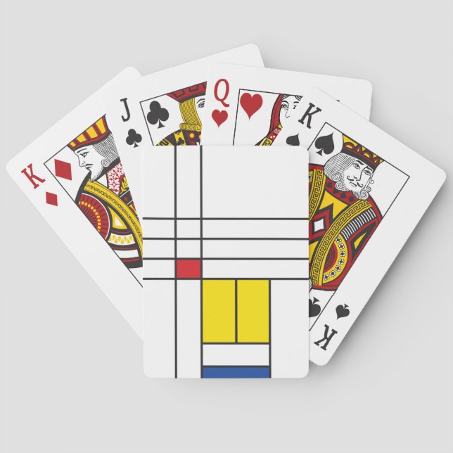 Mondrian II Minimalist De Stijl Modern Art Design Playing Cards (Back)