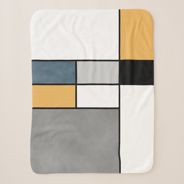 Mondrian inspiration sherpa blanket (Front)