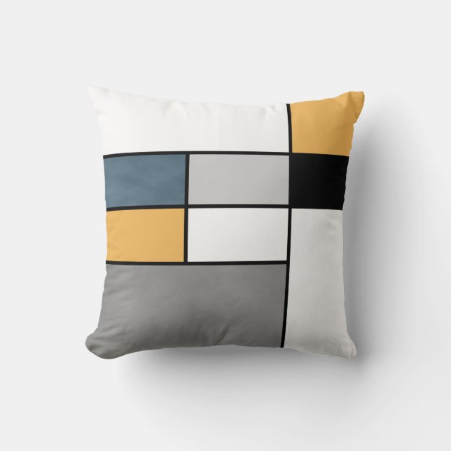 Mondrian inspiration throw pillow (Front)