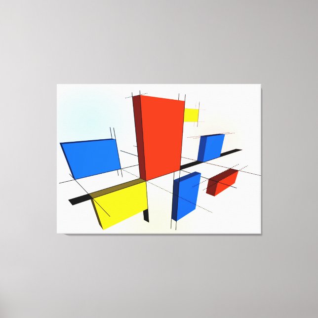 Mondrian Inspired 3D Canvas Print (Front)