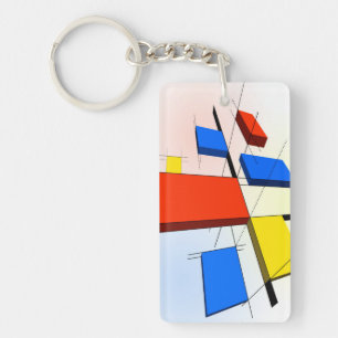 Mondrian Inspired 3D Keychain