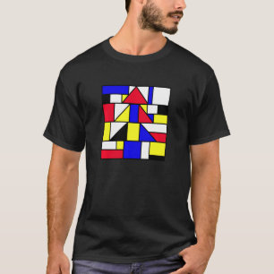 Mondrian Inspired Abstract Primary Colours Geometr T-Shirt