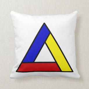 Mondrian Inspired Abstract Triangle Art Throw Pillow