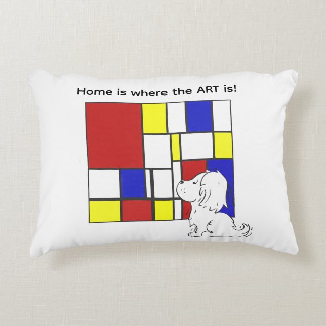 Mondrian Inspired Chamomile Accent Pillow (Front)
