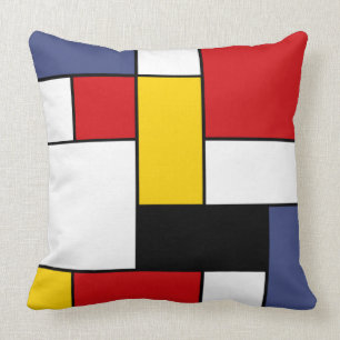Mondrian Inspired Design Throw Pillow