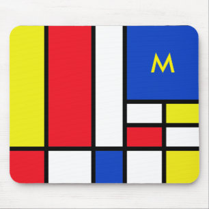 Mondrian Inspired Geometrical Design Abstract Art Mouse Pad