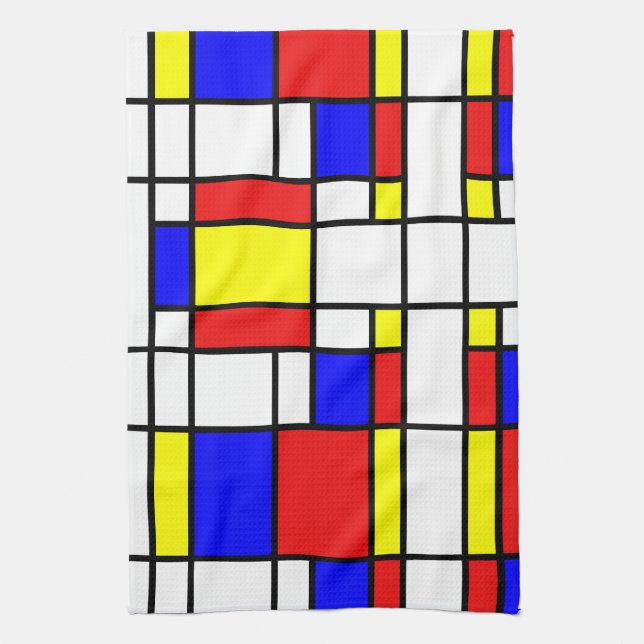 Mondrian Inspired Kitchen Towel (Vertical)