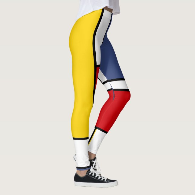 Mondrian Inspired Modern Geometric Style Art. Leggings (Right)