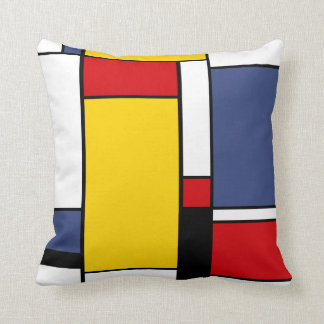 Mondrian Inspired Modern Geometric Style Art. Throw Pillow