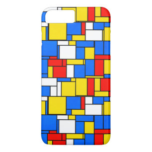 Mondrian Inspired Style Red Blue Yellow Pattern iPhone 8 Plus/7 Plus Case