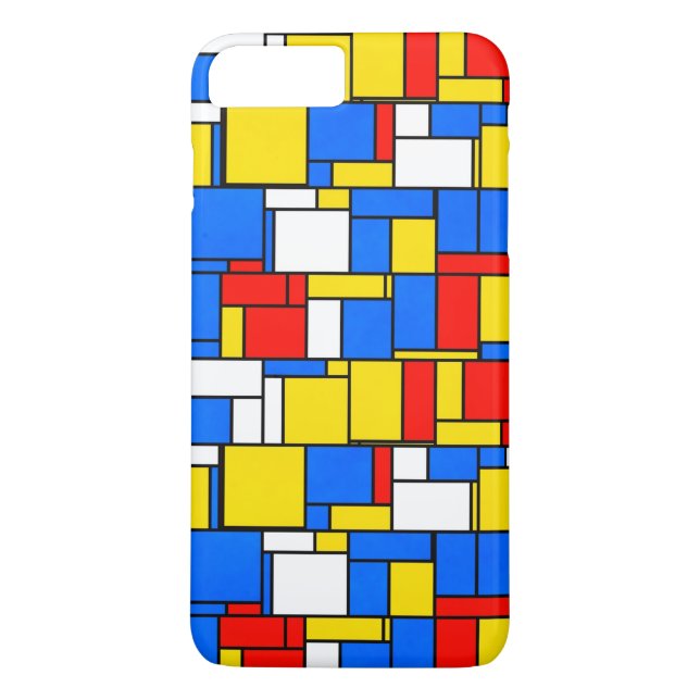 Mondrian Inspired Style Red Blue Yellow Pattern Case-Mate iPhone Case (Back)