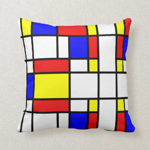 Mondrian inspired throw pillow