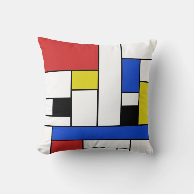 Mondrian Lines Throw Pillow (Front)