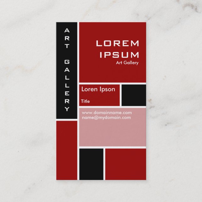 Mondrian - Maroon Business Card (Front)