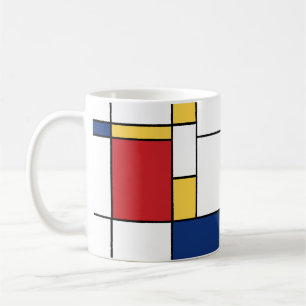 Mondrian Minimalist Abstract Art Primary Colours Coffee Mug