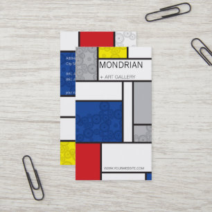 Mondrian Minimalist De Stijl Art Retro Circles Business Card