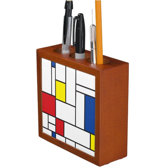 Mondrian Minimalist De Stijl Modern Art Custom Desk Organizer