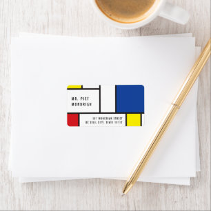 Mondrian Minimalist De Stijl Modern Art Custom Label