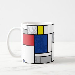 Mondrian Minimalist De Stijl Rings Modern Art Mug