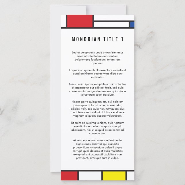 Mondrian Minimalist Geometric De Stijl Modern Art (Front)
