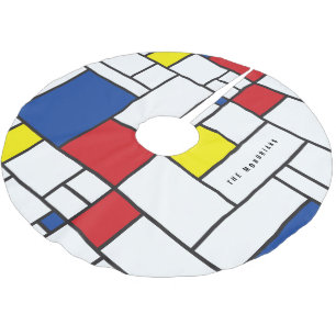 Mondrian Minimalist Geometric De Stijl Modern Art Brushed Polyester Tree Skirt