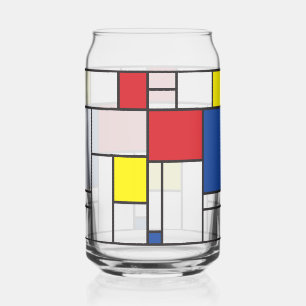 Mondrian Minimalist Geometric De Stijl Modern Art Can Glass