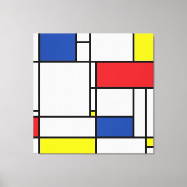 Mondrian Minimalist Geometric De Stijl Modern Art Canvas Print (Front)