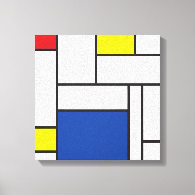 Mondrian Minimalist Geometric De Stijl Modern Art Canvas Print (Front)