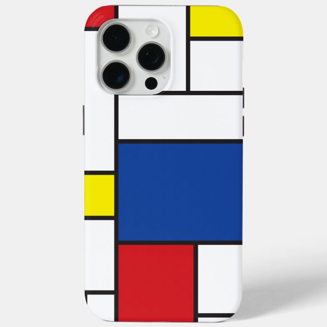 Mondrian Minimalist Geometric De Stijl Modern Art Case-Mate iPhone Case (Back)