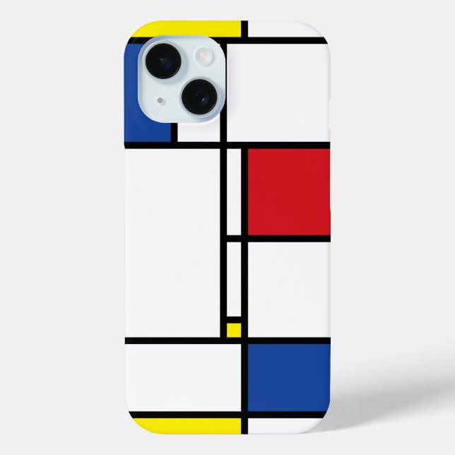 Mondrian Minimalist Geometric De Stijl Modern Art Case-Mate iPhone Case (Back)