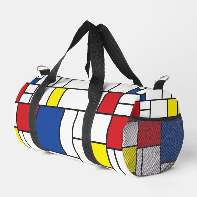 Mondrian Minimalist Geometric De Stijl Modern Art Duffle Bag (Right Corner)
