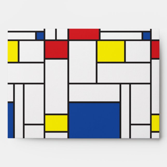 Mondrian Minimalist Geometric De Stijl Modern Art Envelope (Front)