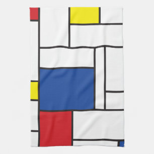 Mondrian Minimalist Geometric De Stijl Modern Art Kitchen Towel
