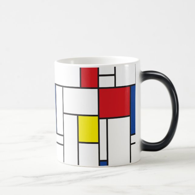 Mondrian Minimalist Geometric De Stijl Modern Art Magic Mug (Right)