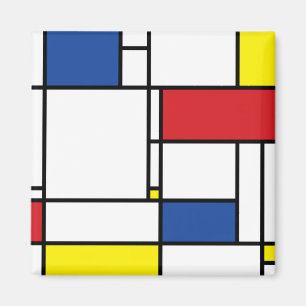 Mondrian Minimalist Geometric De Stijl Modern Art Magnet