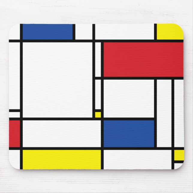 Mondrian Minimalist Geometric De Stijl Modern Art Mouse Pad (Front)