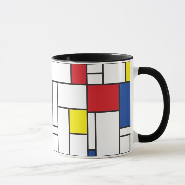 Mondrian Minimalist Geometric De Stijl Modern Art Mug (Right)