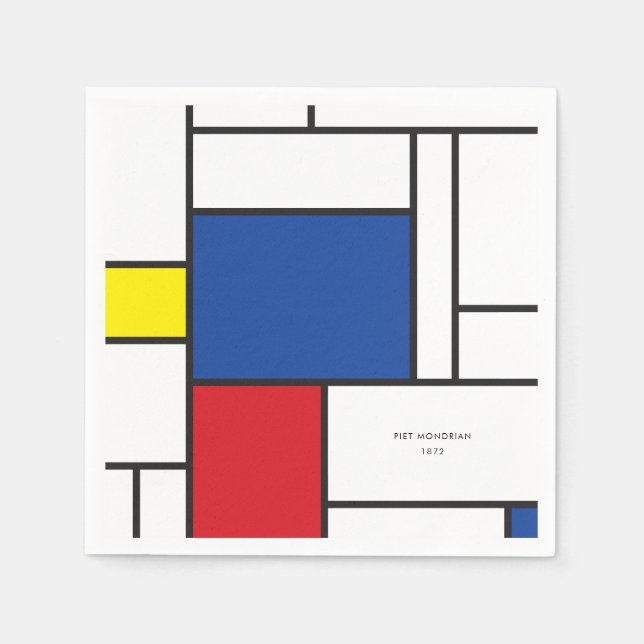 Mondrian Minimalist Geometric De Stijl Modern Art Napkin (Front)